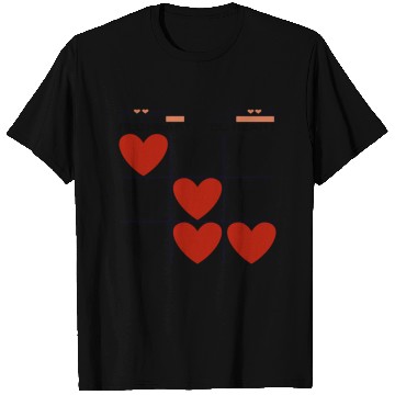 Discover Tic Tac Toe Red Heart vs. Black Heart T Shirts