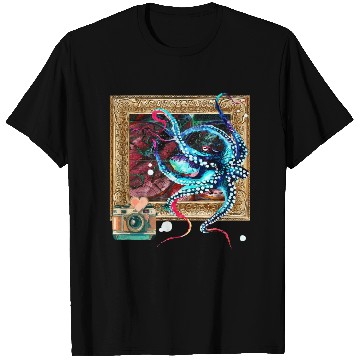 Discover An Octopus, A Camera, And A Dark Map T Shirts