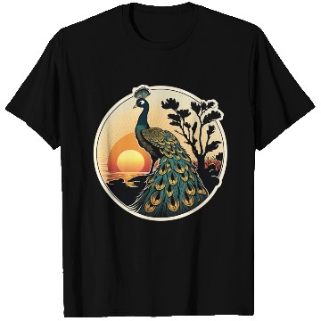 Discover Beautiful Peacock at Sunrise: A Tranquil Moment T Shirts