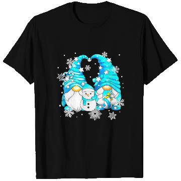 Discover Funny Snowman Gnomies With Snowflakes Cute Winter T Shirts