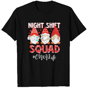 Discover Funny Gnome Night Shift Squad CNA Life Nurse Valen T Shirts