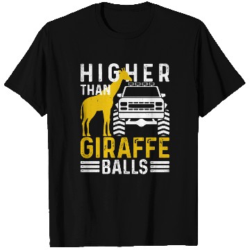 Discover Higher Than Giraffe Balls Lifted Truck Square T Shirts