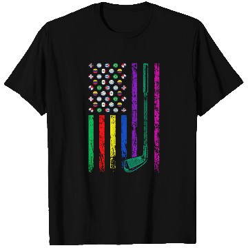 Discover American Sports Flag Hispanic Heritage Month Golf T Shirts
