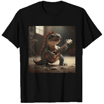 Discover Mini dino cute music guitar acoustic concert T Shirts