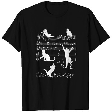 Discover Music Lover Piano Cat Playing On Musical Notes Mus T Shirts