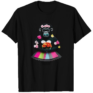 Discover Blooming Beauty A Gorilla with Flowers and Tutu T Shirts