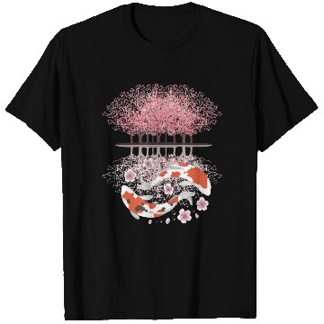Discover Koi Sakura Tree Upside Down Cherry Blossom Japanes T Shirts
