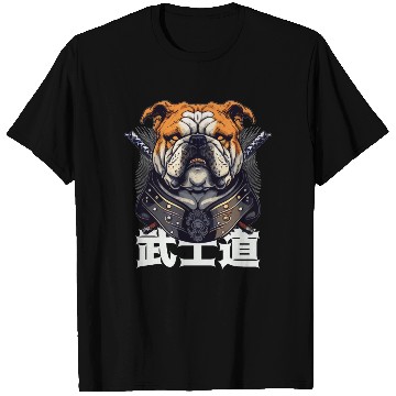 Discover Japanese Samurai Bushido Bulldog Katana Pet Dog T Shirts