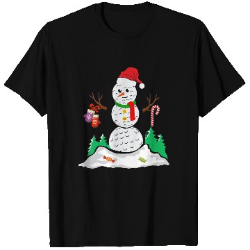 Discover Funny Golf Ball Snowman Balls Christmas Pajama Gif T Shirts