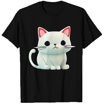 Discover The Feline Fantasy A White Cat Chibi Design T Shirts