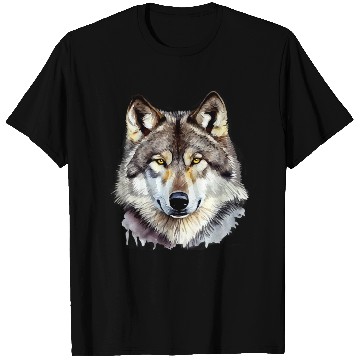 Discover Watercolor Grey Wolf Portrait T Shirts