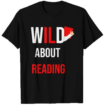 Discover Wild about reading dr teacher red and white stripe T Shirts