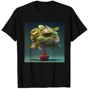 Discover Plant in Flower Pot Money Tree - 3D Digital Art T Shirts