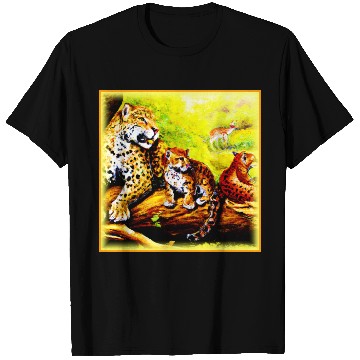 Discover Jaguar Mom and Cubs Relaxing in Jungle. Buy Now T Shirts