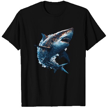 Discover Geometric Shark Head Abstract Polygonal Wild Anima T Shirts