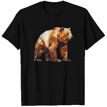 Discover Geometric Bear Head Abstract Polygonal Wild Animal T Shirts