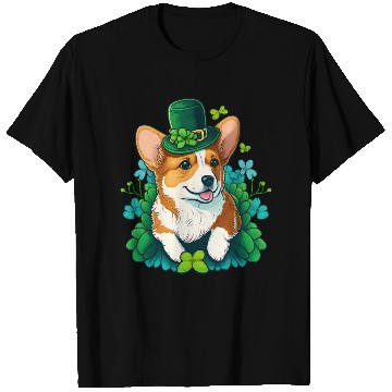 Discover Funny Corgi Lover Shamrock Happy St Patricks Day T Shirts