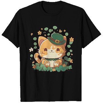 Discover Kawaii Orange Cat Funny Shamrock St Patrick's Day T Shirts