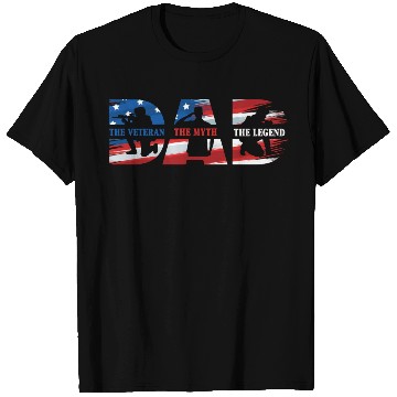 Discover Veteran Dad American Flag US Father Patriotic T Shirts