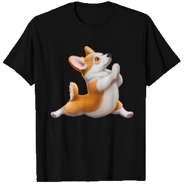 Discover Corgi dog in yoga pose T Shirts