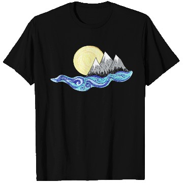 Discover Mountain Sun And Water T Shirts