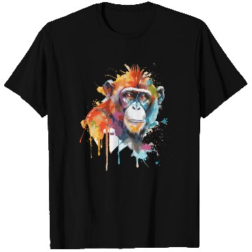 Discover Watercolor Monkey Colorful Wildlife Animal Lover T Shirts