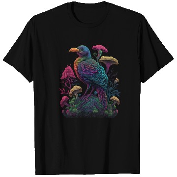 Discover trippy patterns psychedelic Mushroom phoenix bird T Shirts