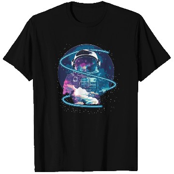 Discover Galaxy Astronaut Full Moon Astronomy Space Science T Shirts