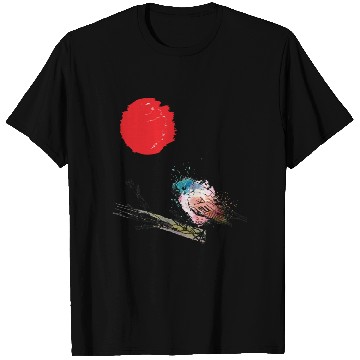 Discover Murakami Birds Red Moon Japenese T Shirts