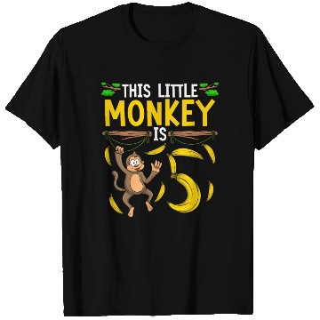 Discover Monkey Birthday 5th Monkey Theme Party Kids T Shirts