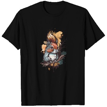 Discover Cute squirrel portrait design painting T Shirts