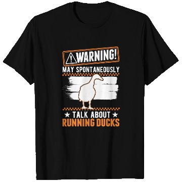 Discover Warning Runner Duck Bottle Running T Shirts