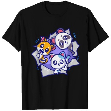Discover cute animal cartoon icon illustration T Shirts