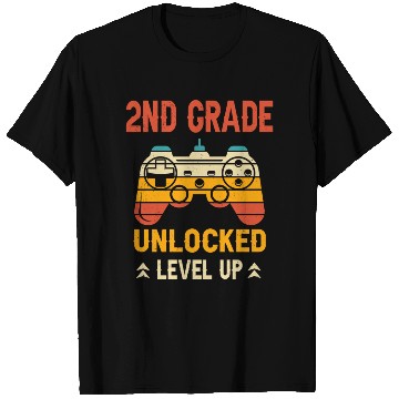 Discover 2nd Grade Unlocked Level Up Video Gamer Back T Shirts