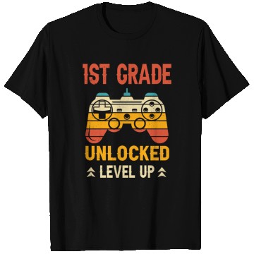 Discover 1st Grade Unlocked Level Up Video Gamer Back T Shirts
