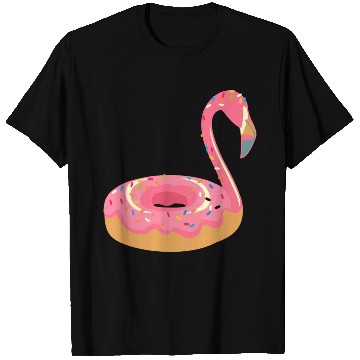 Discover Comic Pink Flamingo Sweet Donut T Shirts