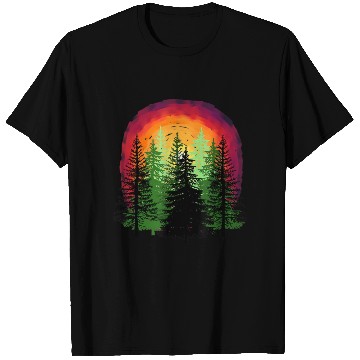 Discover Forest sunrise sunset nature trees T Shirts