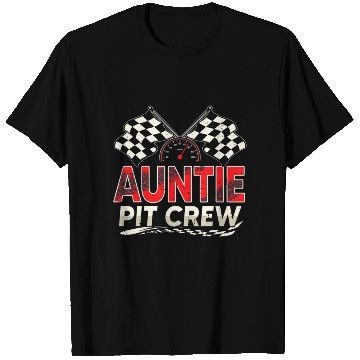Discover Funny Auntie Pit Crew Race Car Lover Racing Famil T Shirts