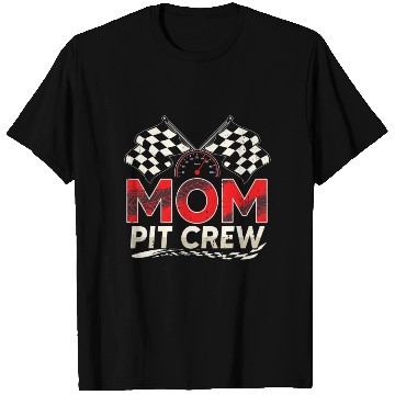 Discover Funny Mom Pit Crew Race Car Lover Racing Family M T Shirts