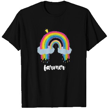 Discover Farmer Farming Cute Boho Rainbow T Shirts