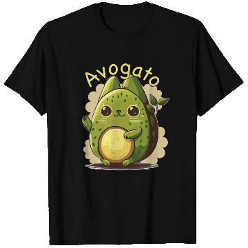 Discover Cute Japanese Avogato Kawaii Anime Avocado Cat T Shirts