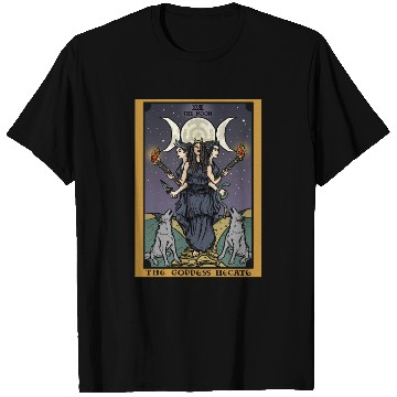 Discover The Goddess Hecate in The Moon Tarot Card T Shirts