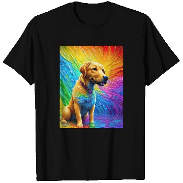 Discover Labrador Retriever with rainbow splashes of colors T Shirts
