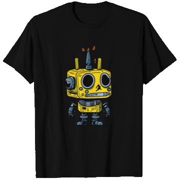 Discover Retro Vintage Yellow Robot T Shirts