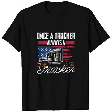 Discover Truck Driver Us Flag Old Man Trucker T Shirts