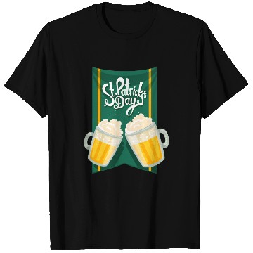 Discover St Patrick's Day and two cups of beer T Shirts