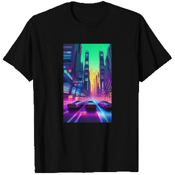 Discover Future City Cyber Cyberpunk Scifi Design T Shirts