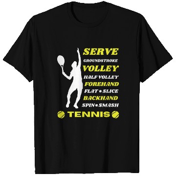 Discover Tennis Player Serving with Hitting Techniques T Shirts
