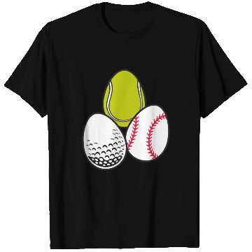 Discover Sports Easter Egg Tennis Athletic Baseball Game T Shirts