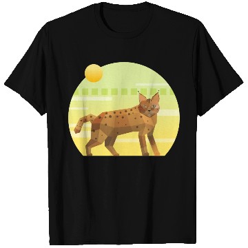 Discover Lynx Bobcat on Geometric Background T Shirts